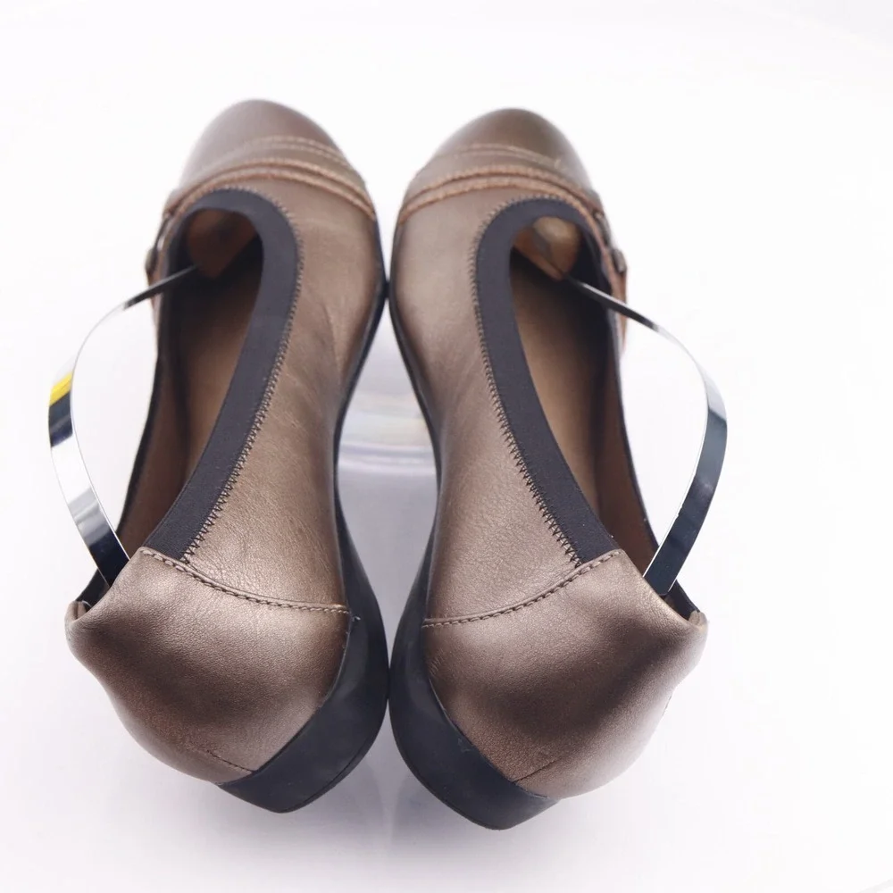Clarks Shoes Womens Kinzie Light Ballet Flat Size 9 M Bronze Tan Comfort Cap Toe